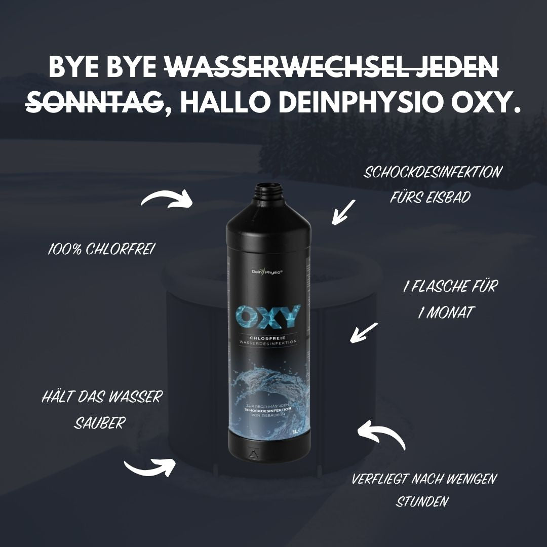 DeinPhysio OXY - Chlorfreie Wasserdesinfektion fürs Eisbad (1l)