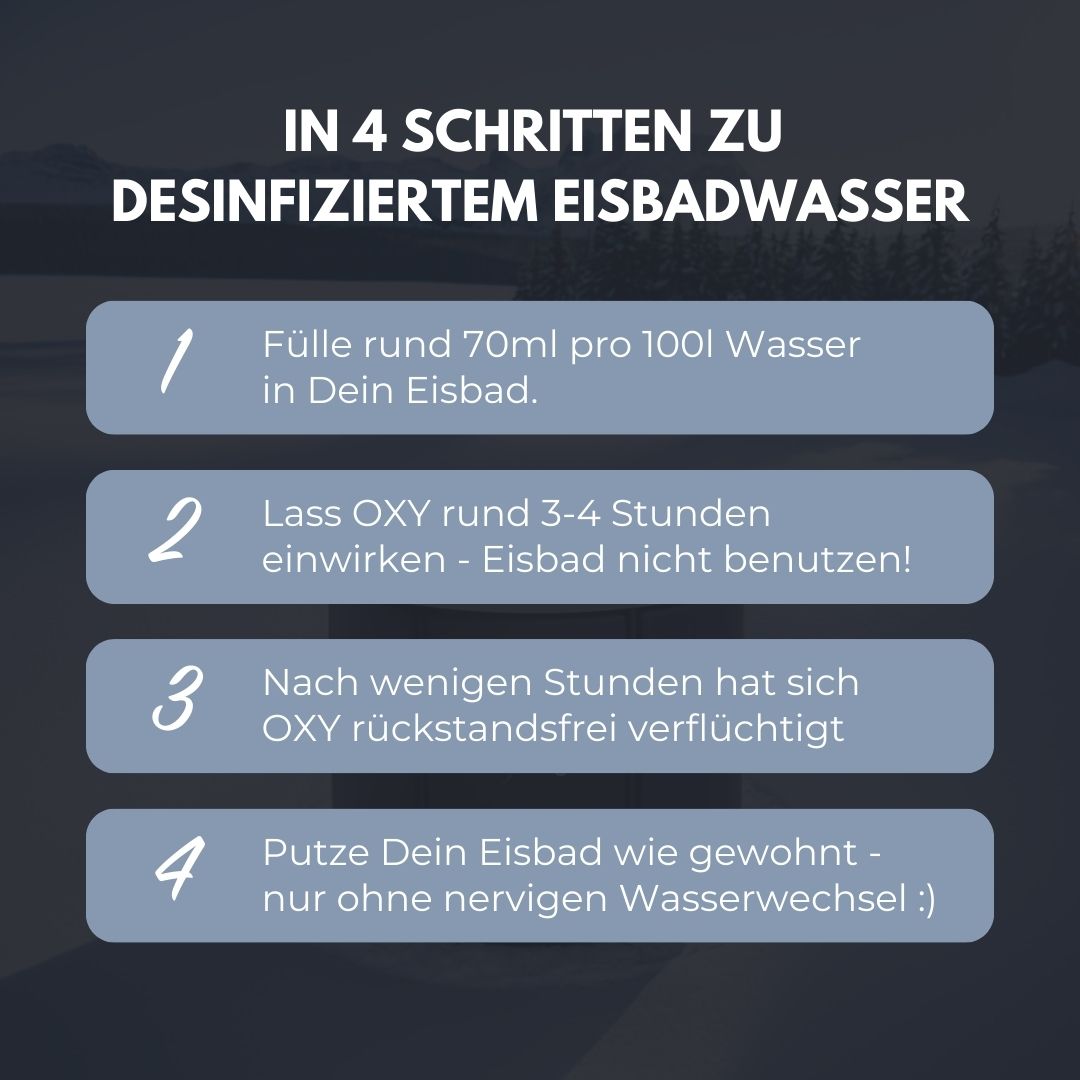 DeinPhysio OXY - Chlorfreie Wasserdesinfektion fürs Eisbad (1l)