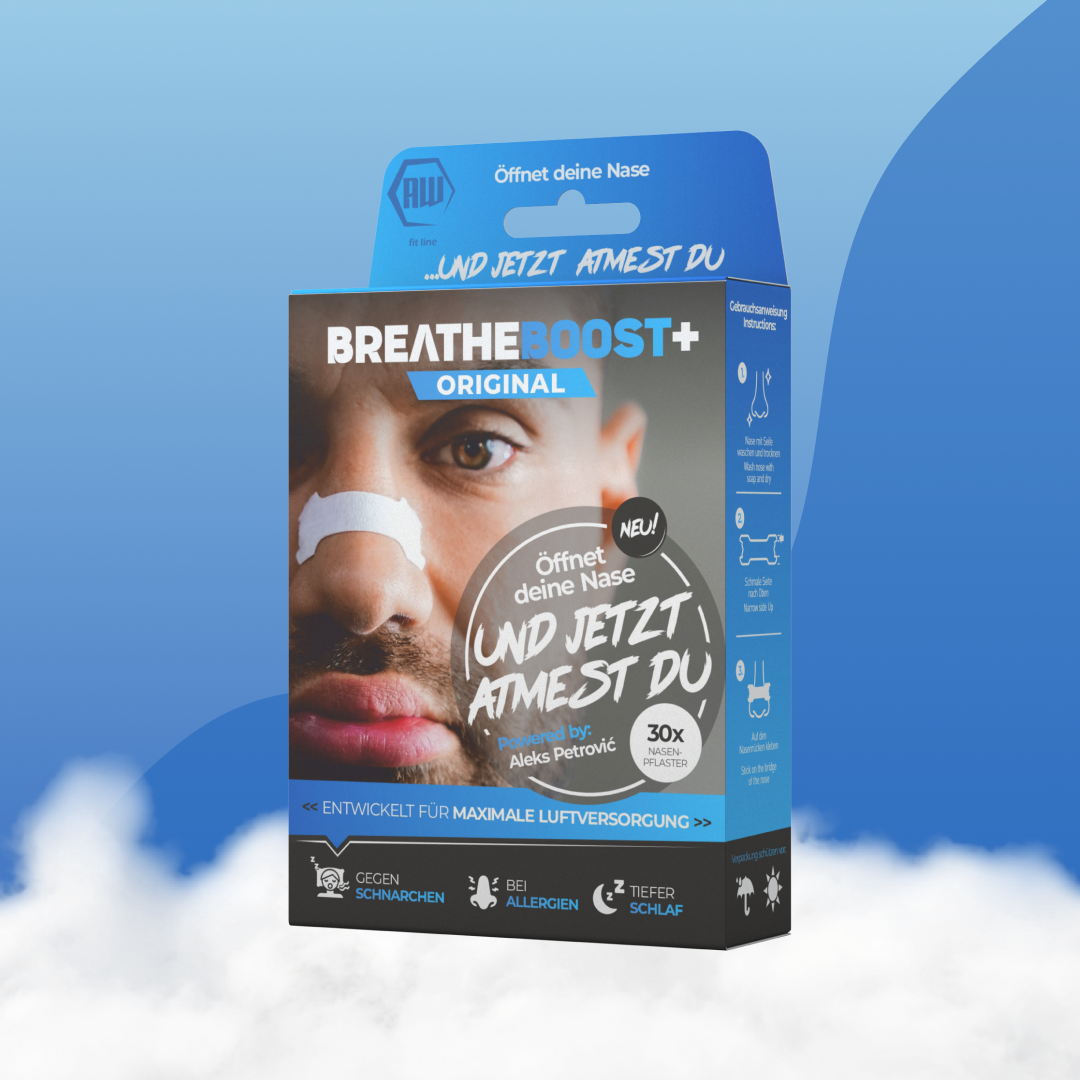 breatheboost+ Original (30 Stück) | Nasenpflaster / Nasenstrips für bessere Atmung