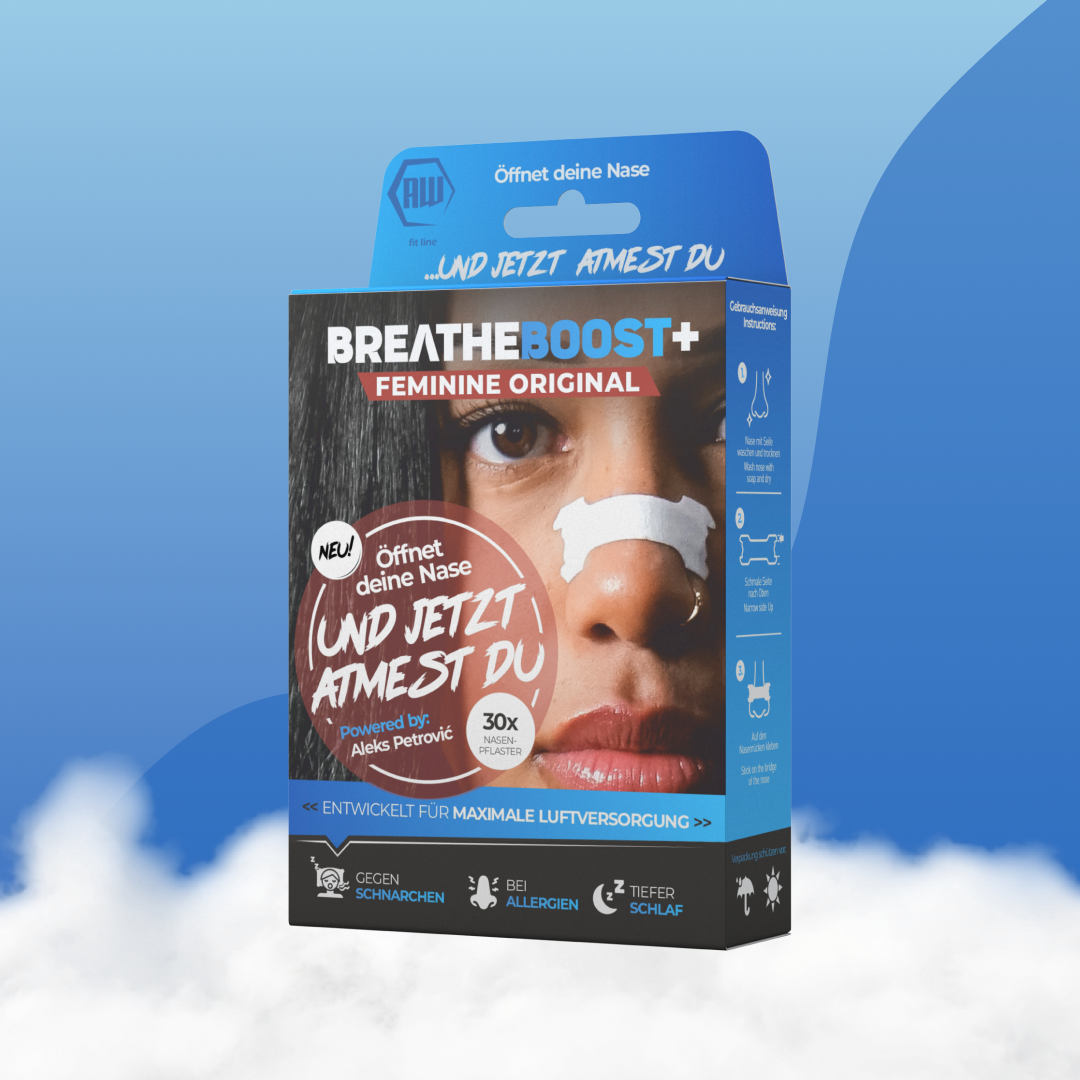 breatheboost+ Original (30 Stück) | Nasenpflaster / Nasenstrips für bessere Atmung