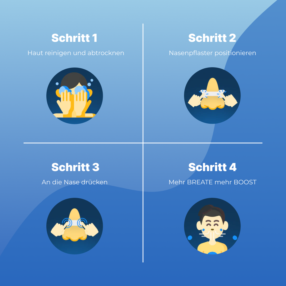breatheboost+ Original (30 Stück) | Nasenpflaster / Nasenstrips für bessere Atmung